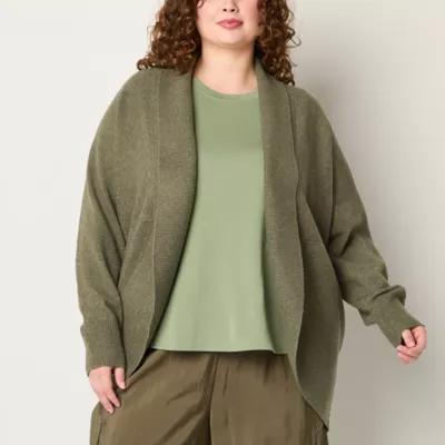 Stylus Plus Womens Long Sleeve Open Front Cardigan Product Image