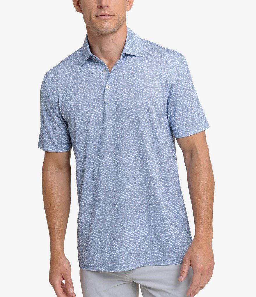 Southern Tide Performance Stretch Driver Fall Flock Printed Short Sleeve Polo Shirt Product Image