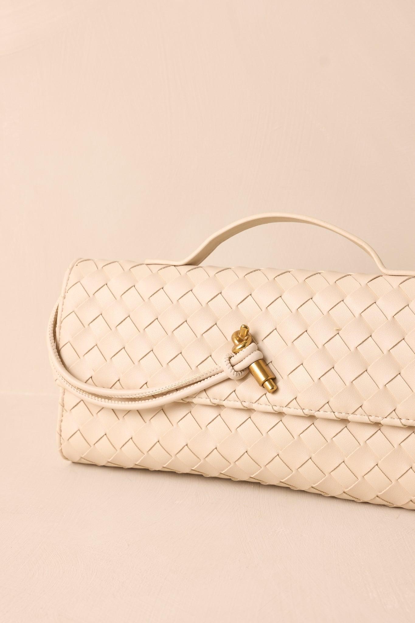 Midnight Sun Ivory Woven Clutch Product Image