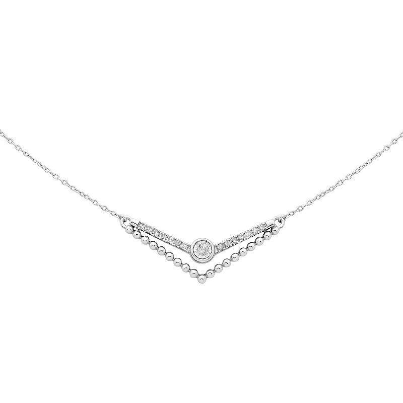 Boston Bay Diamonds Sterling Silver 1/10 Carat T.W. Diamond Double Smile Necklace, Womens Product Image