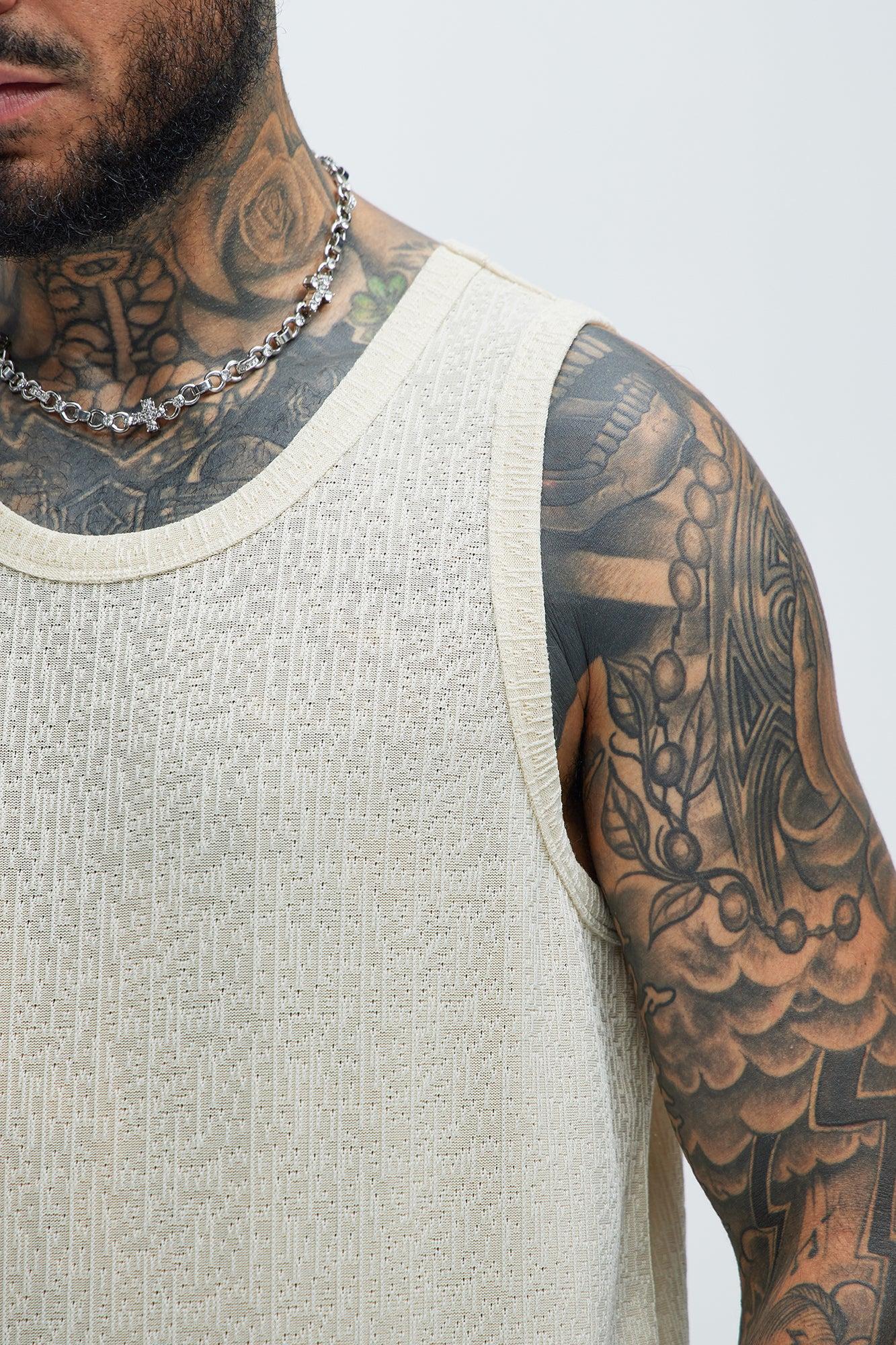 Sleek Textured Tank - Off White Product Image