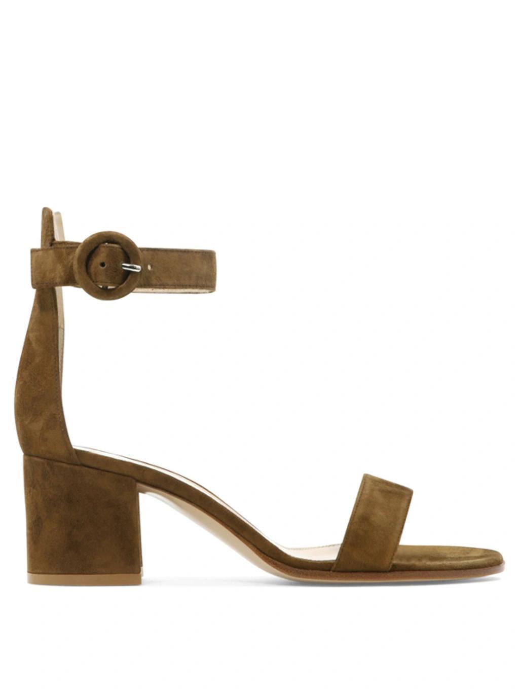 GIANVITO ROSSI Versilia 60 Suede Sandals In Brown Product Image