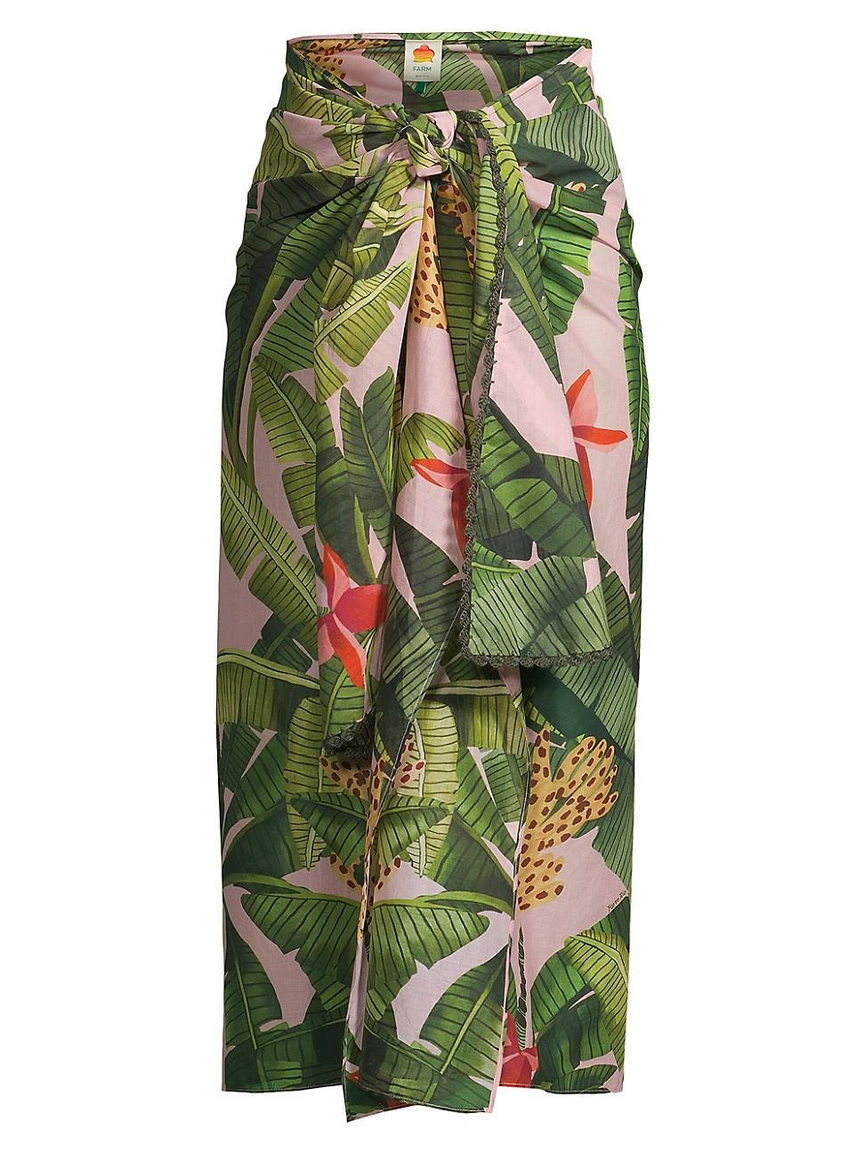 Womens Banana Leaves Cover-Up Skirt Product Image