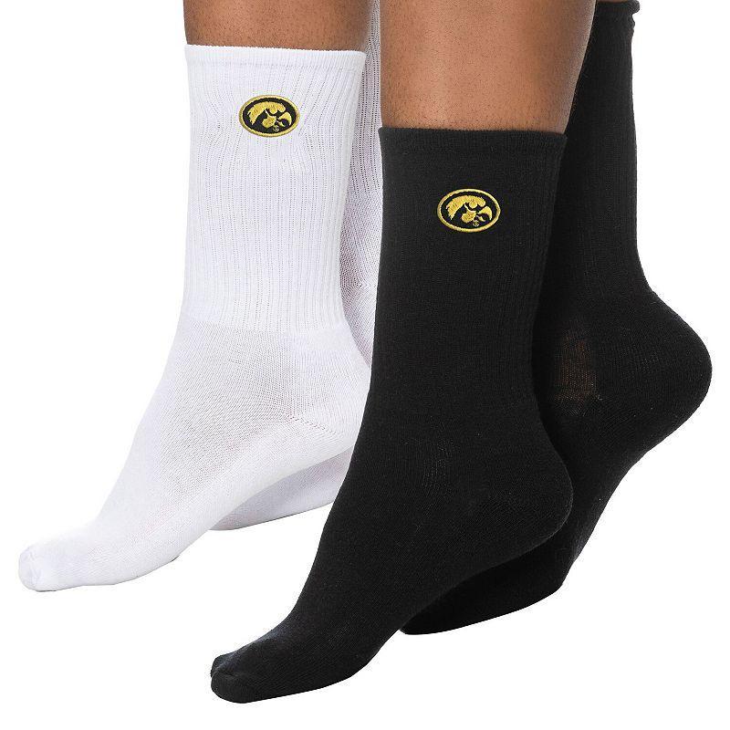 Womens ZooZatz Black Iowa Hawkeyes 2-Pack Quarter-Length Socks - Black Product Image