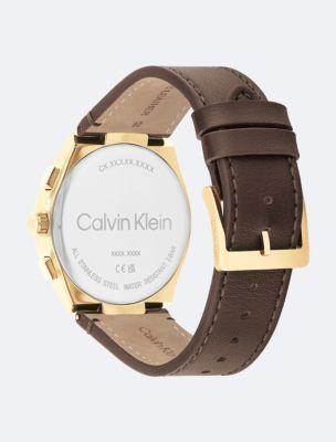 Multifunction Leather Strap Watch Product Image