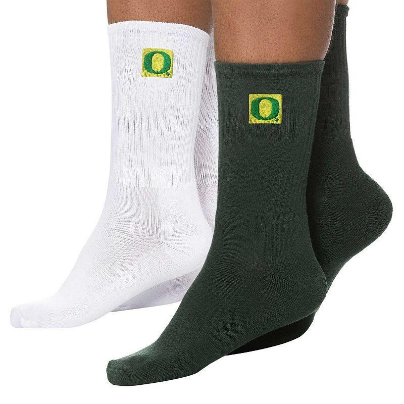 Womens ZooZatz /White Oregon Ducks 2-Pack Quarter-Length Socks Product Image