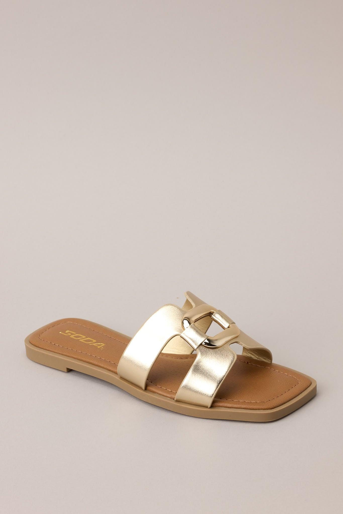 Time After Time Gold Sandals Product Image