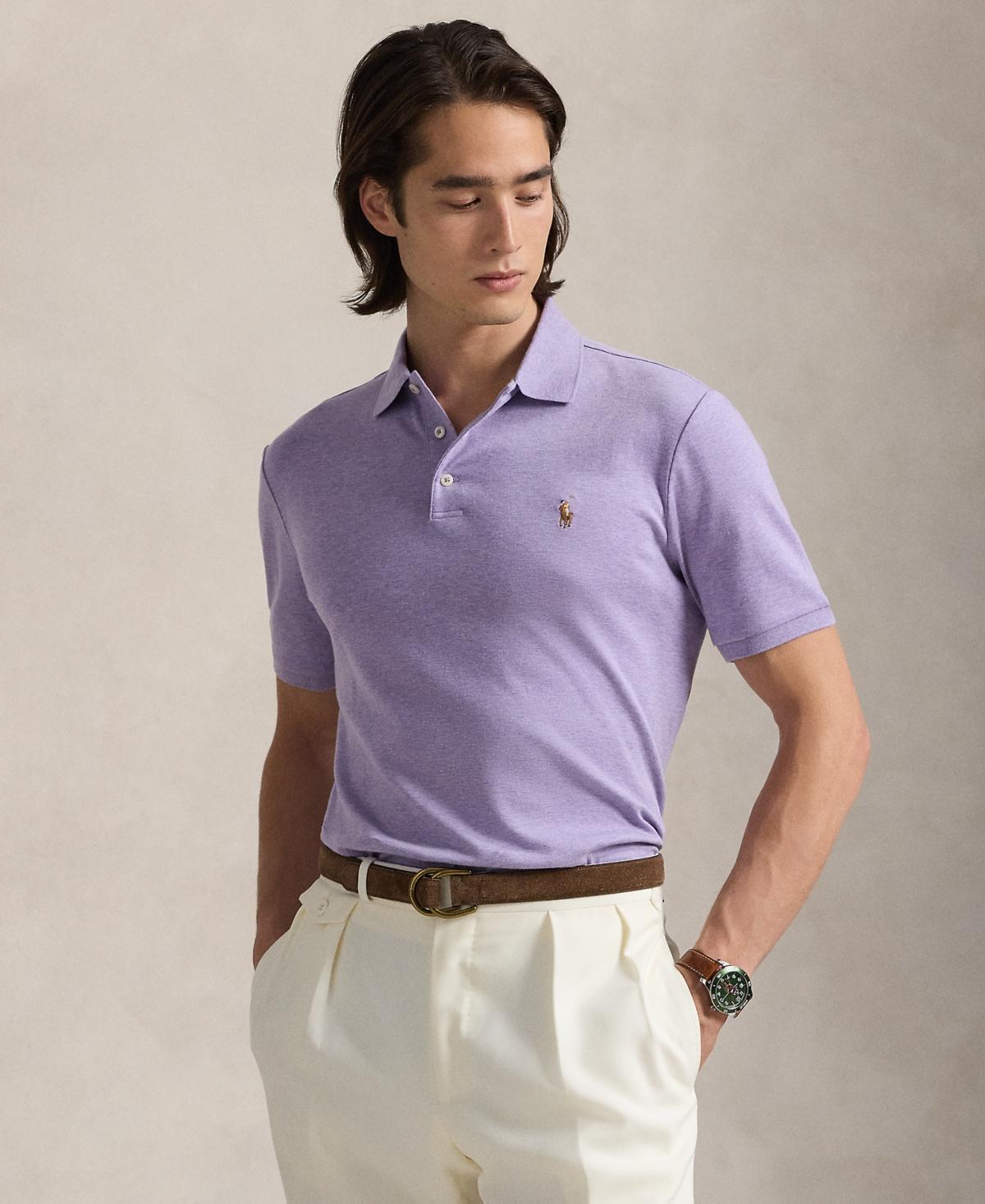 POLO RALPH LAUREN Men's Slim-fit Soft Cotton Polo Shirt In Amethyst Heather Product Image