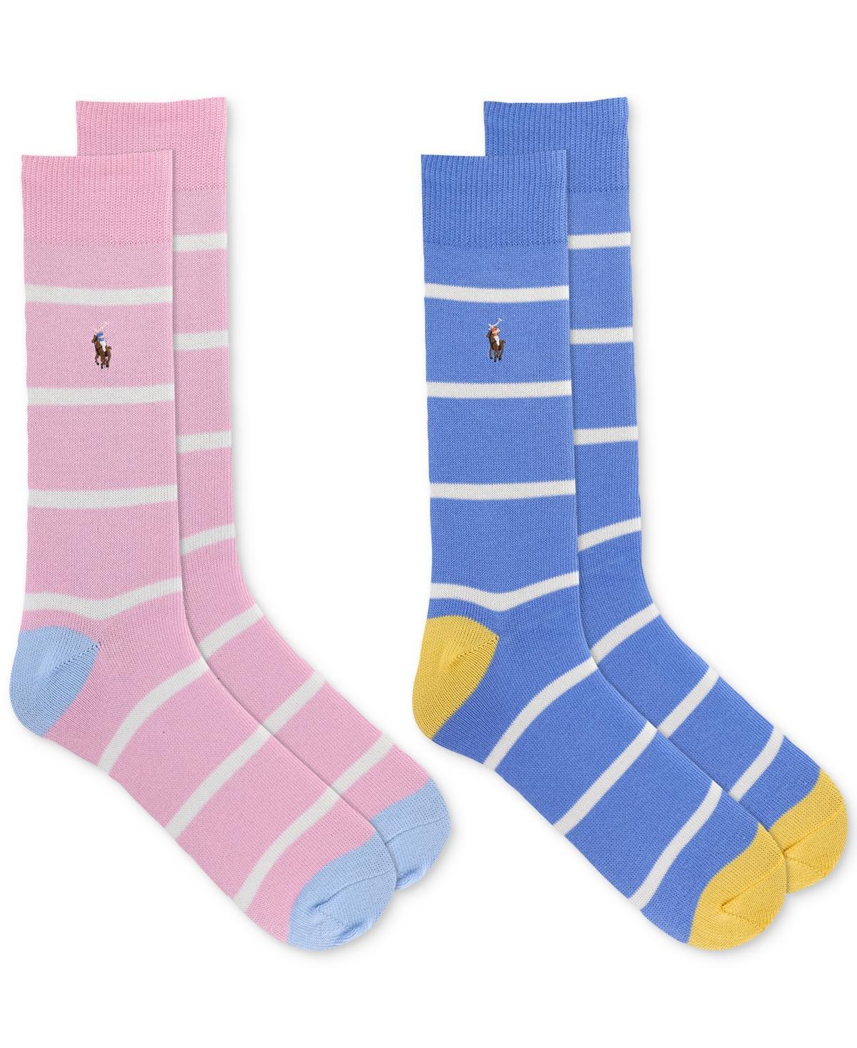 Polo Ralph Lauren Mens 2-Pk. Stripe Socks w. Multi Color Pony Product Image