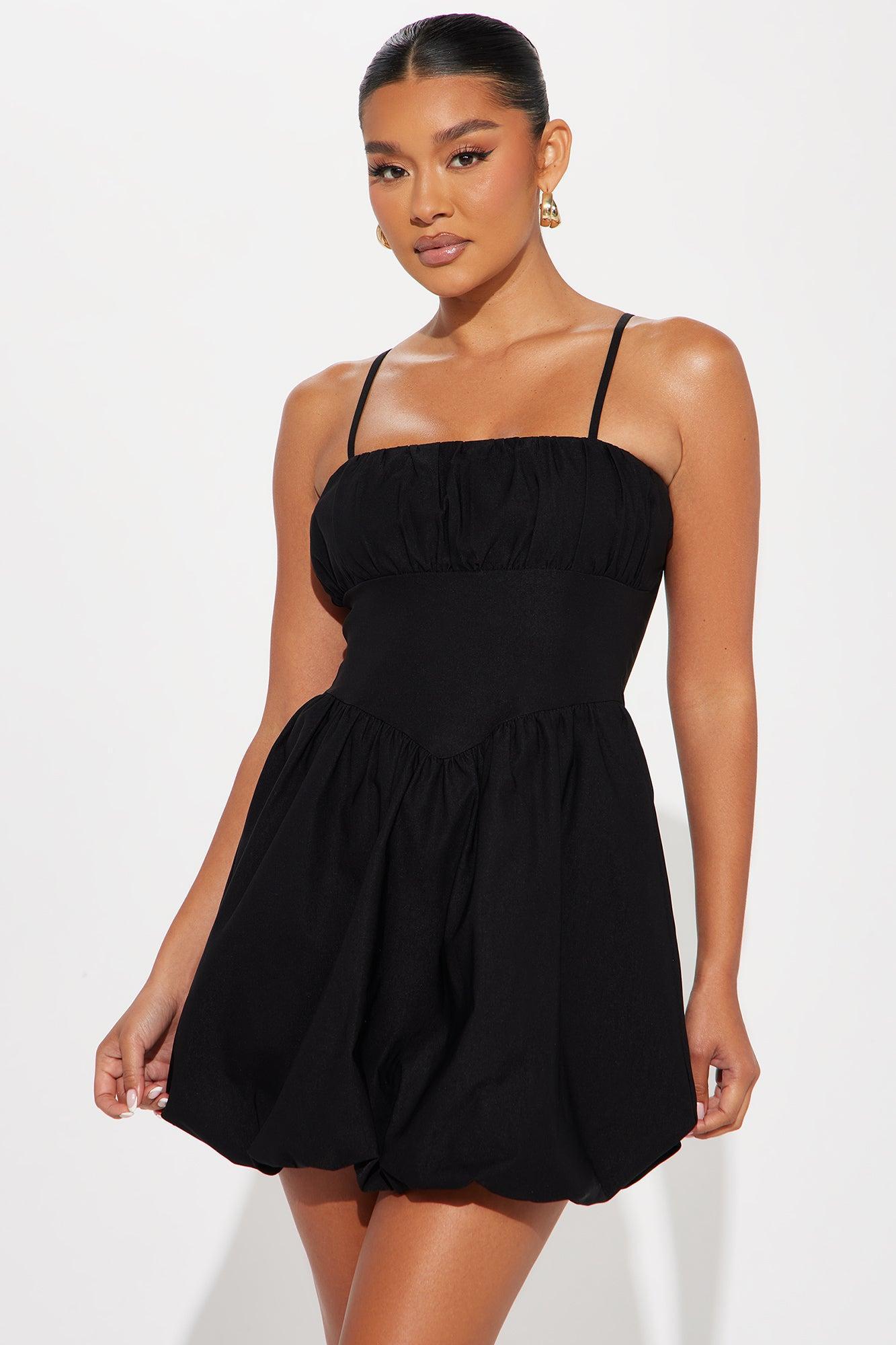 Gianna Corset Bubble Mini Dress - Black Product Image