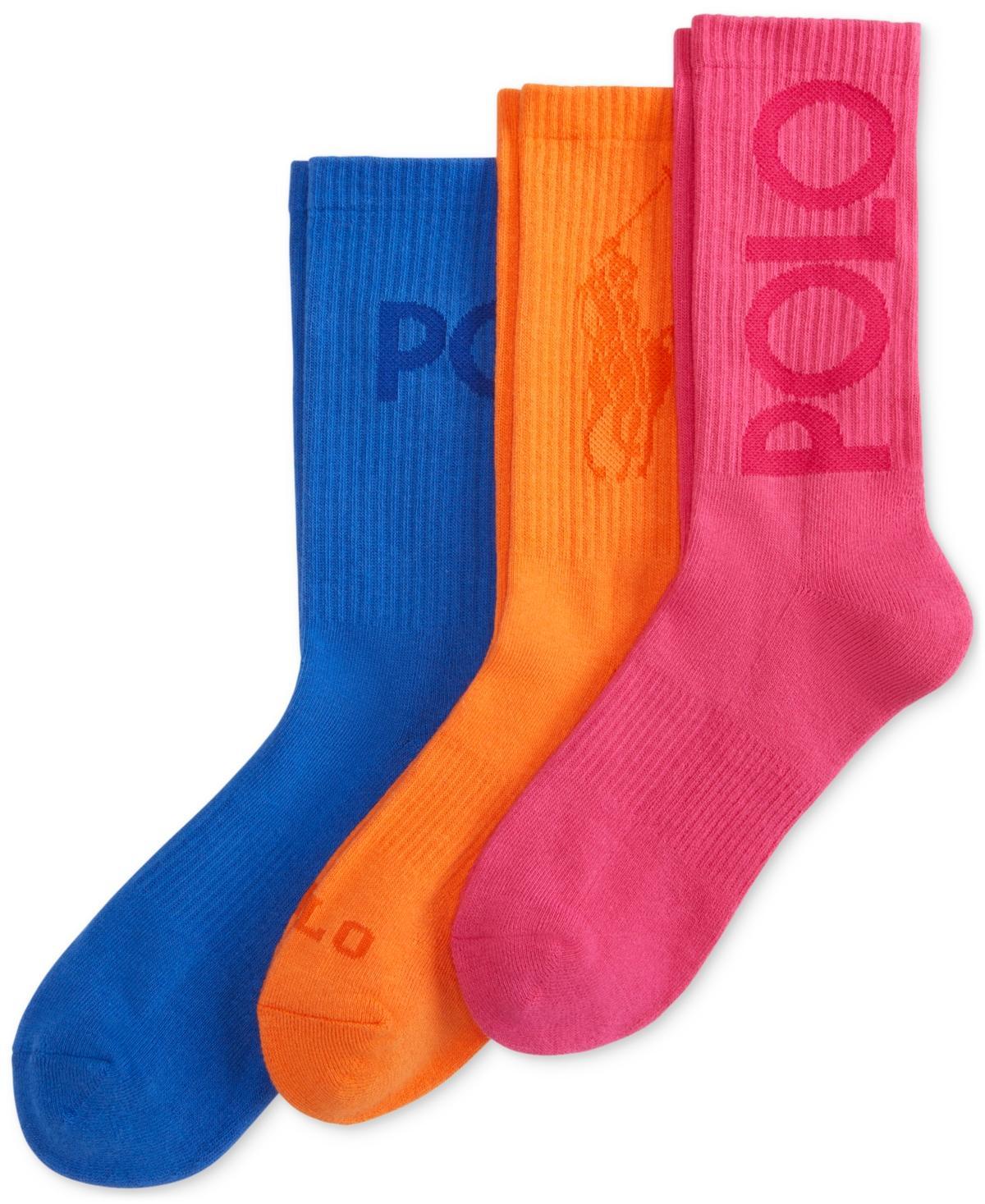 Polo Ralph Lauren Womens 3-Pk. Tonal Logo Crew Socks Product Image