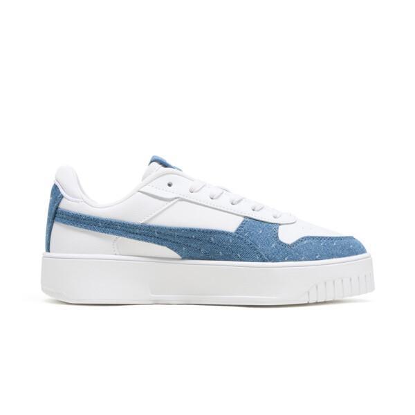 PUMA Carina Street Denim Women's Shoes in White/Blue Horizon Product Image