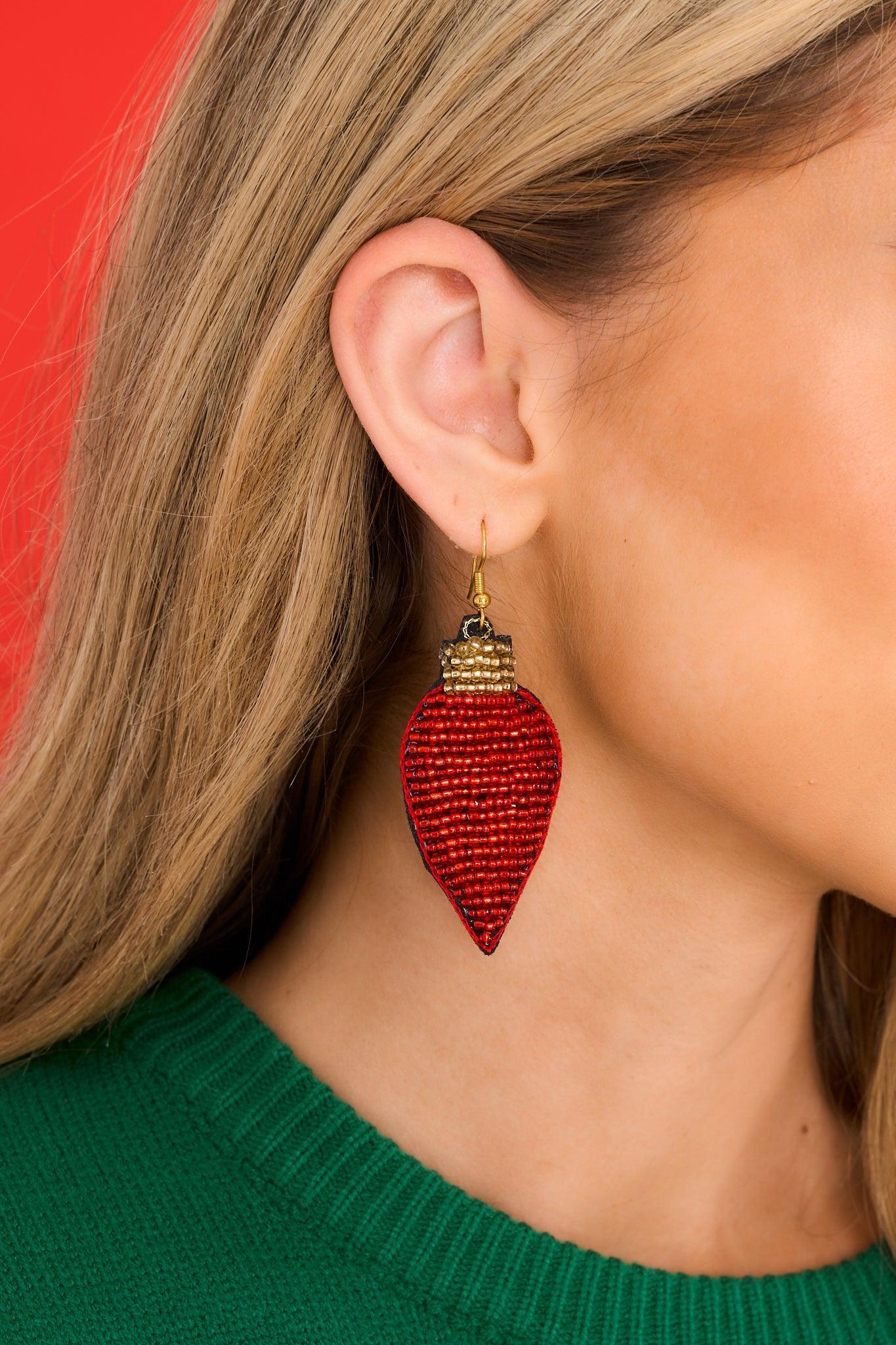 With A Light Heart Red Earrings Product Image