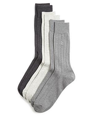 Polo Ralph Lauren Combed Assorted Color Cotton Dress Socks 3-Pack - Charcoal/Heather Grey/Light Grey Product Image