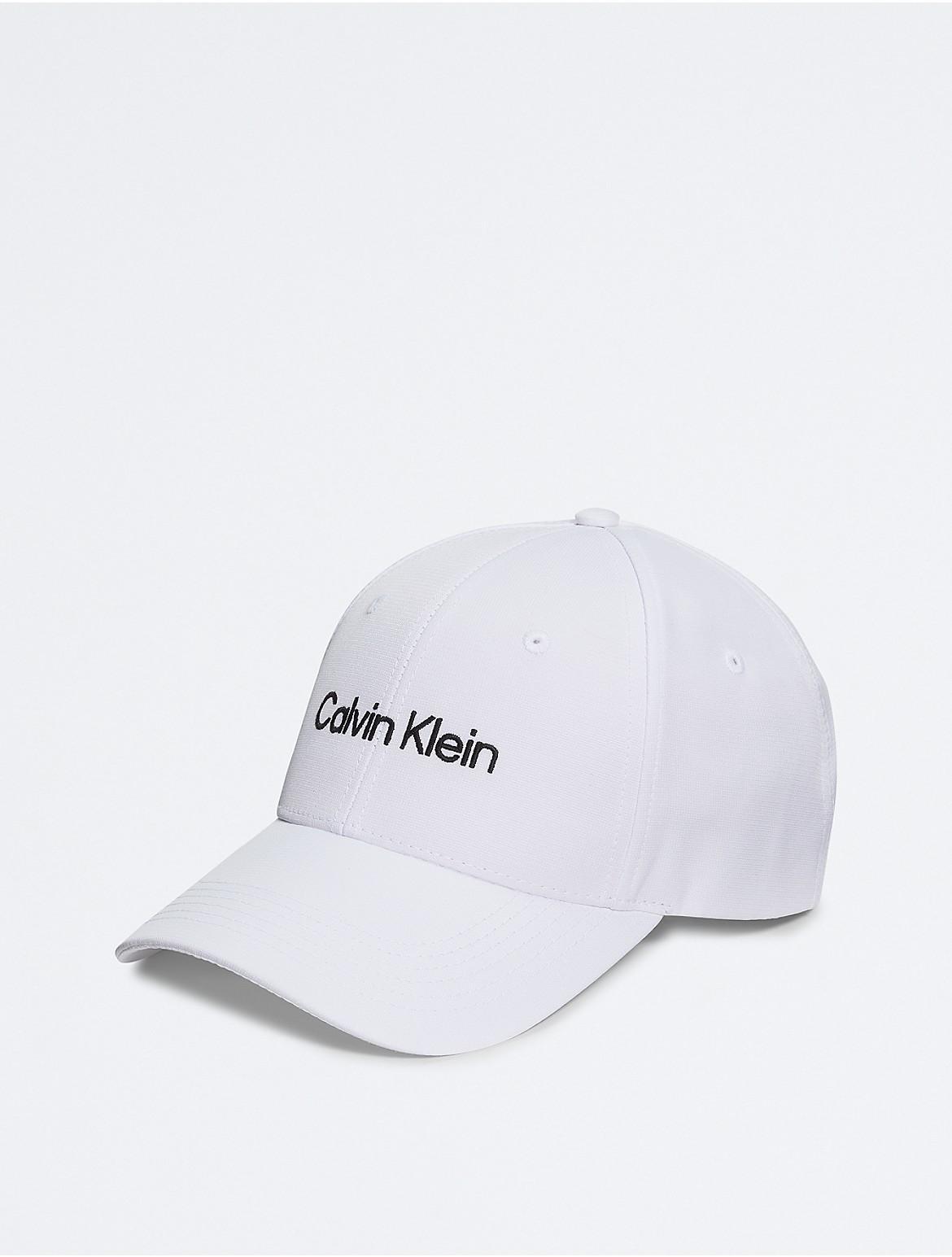 Calvin Klein Mens Recycled Polyester Logo Embroidery Baseball Cap - White Product Image