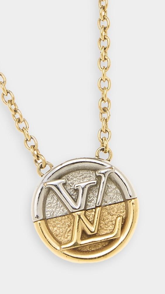 What Goes Around Comes Around Louis Vuitton Gold L to V Necklace | Shopbop Product Image