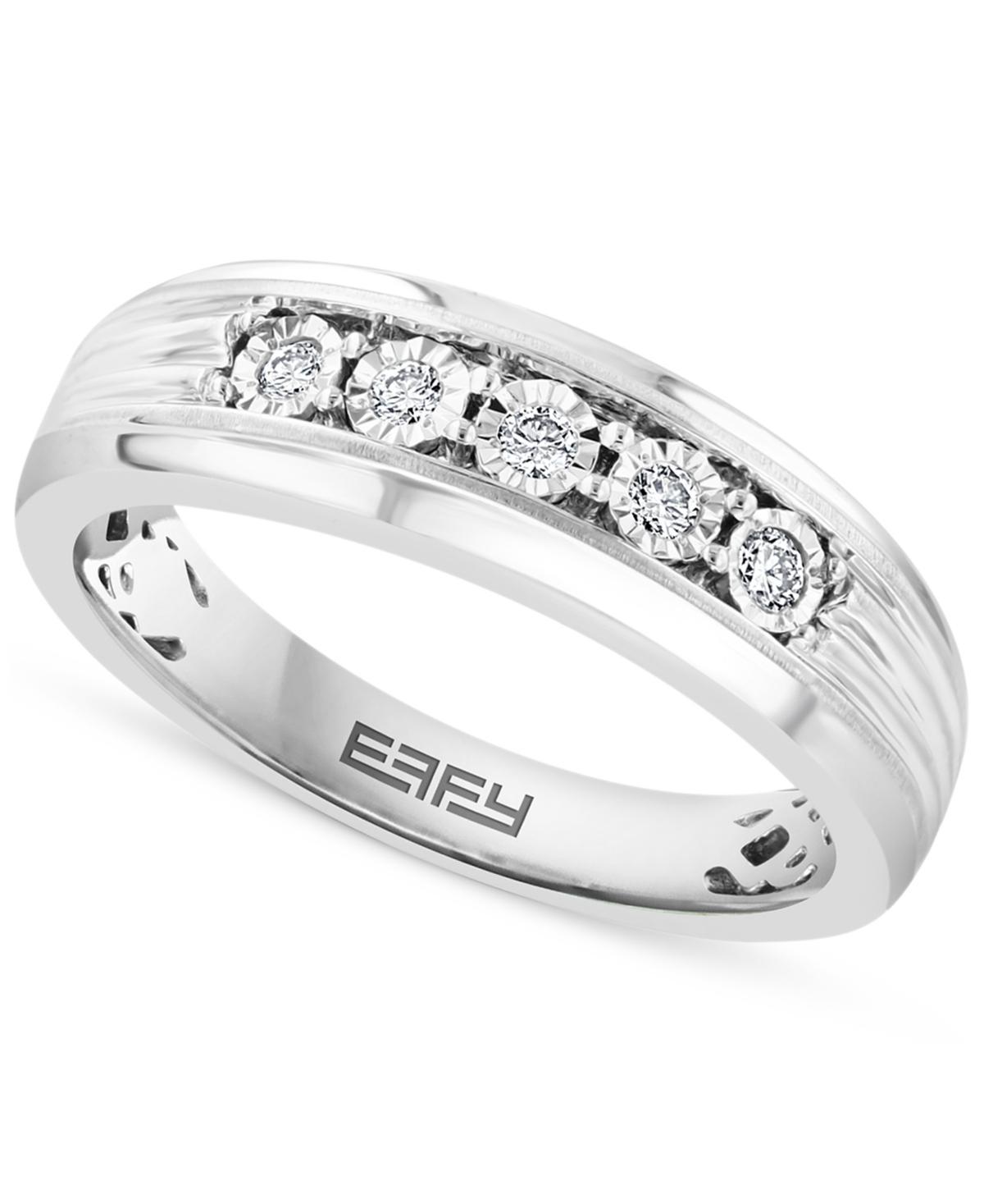 Effy Mens Diamond Ring (1/6 ct. t.w.) in Sterling Silver (Also available 14k Gold-Plated Sterling Silver) Product Image