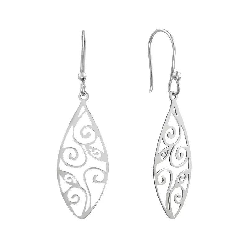 Main and Sterling Sterling Silver Swirled Drop Earrings, Womens, Silver Tone Product Image