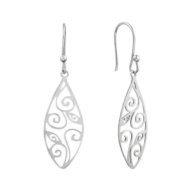 Main and Sterling Sterling Silver Swirled Drop Earrings, Womens, Silver Tone Product Image