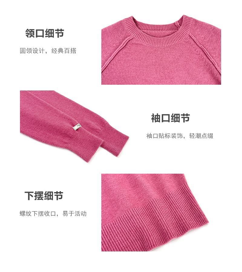 Round Neck Plain Sweater Product Image