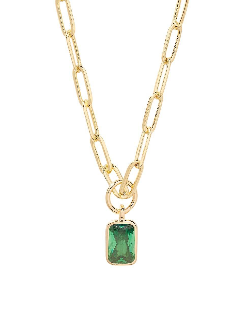 Womens Mackenzie 14K-Yellow-Gold Vermeil & Birthstone Pendant Necklace Product Image