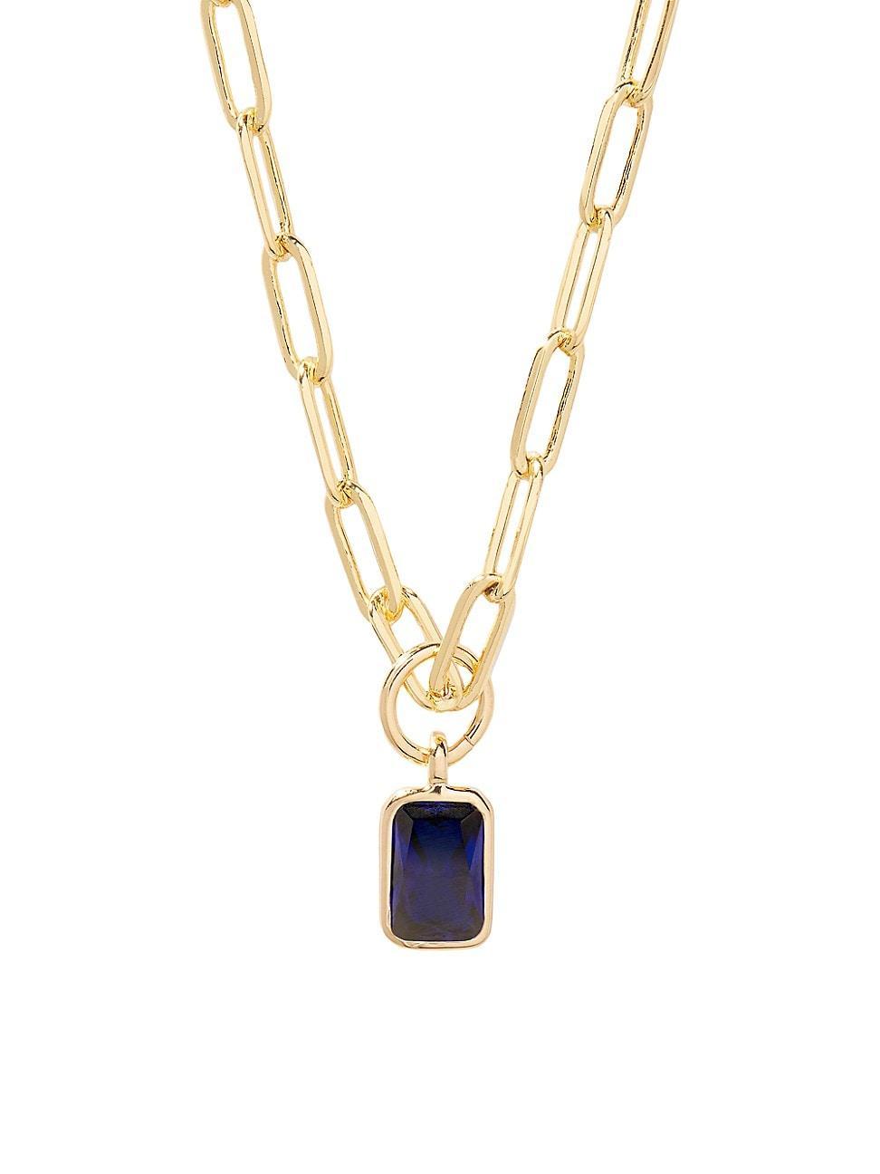 Womens Mackenzie 14K-Yellow-Gold Vermeil & Birthstone Pendant Necklace Product Image