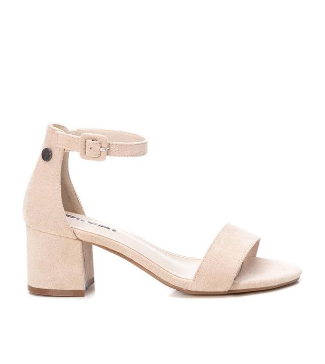 Xti Womens Block Heel Suede Sandals Go Beige Product Image