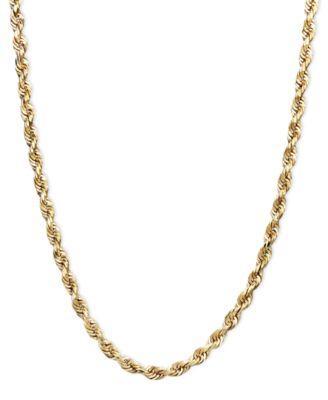 18 22 Diamond Cut Rope Chain Necklace 2 1 2mm In 14k Gold White Gold Or Rose Gold Product Image