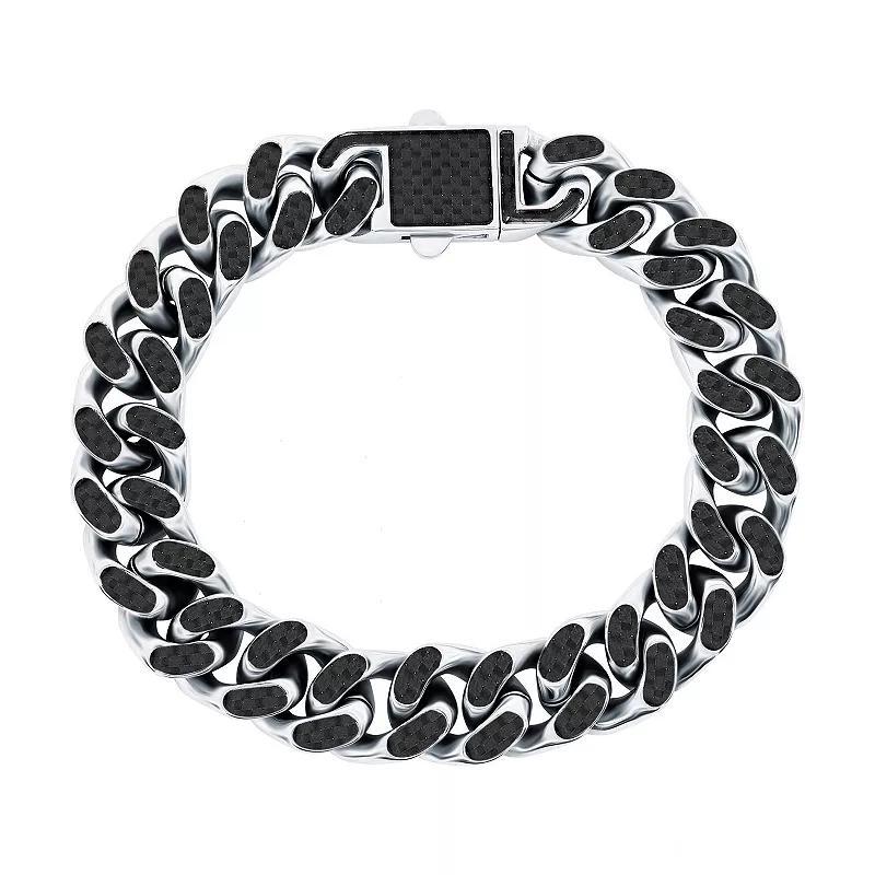 Stainless Steel 12mm Carbon Fiber Cuban Bracelet Product Image