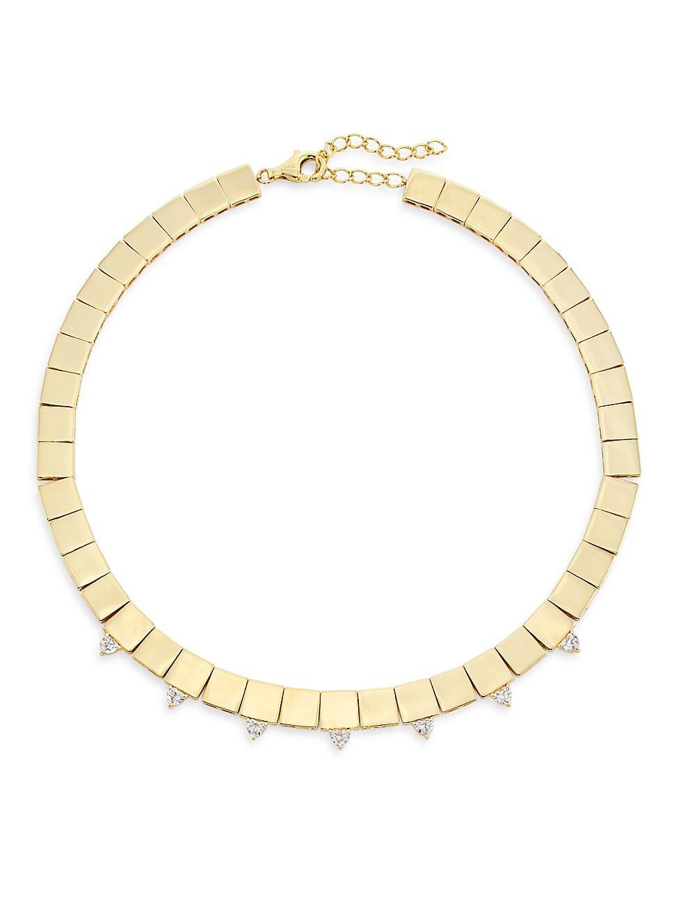 Womens 14K Yellow Gold & 1.33 TCW Diamond Choker Product Image