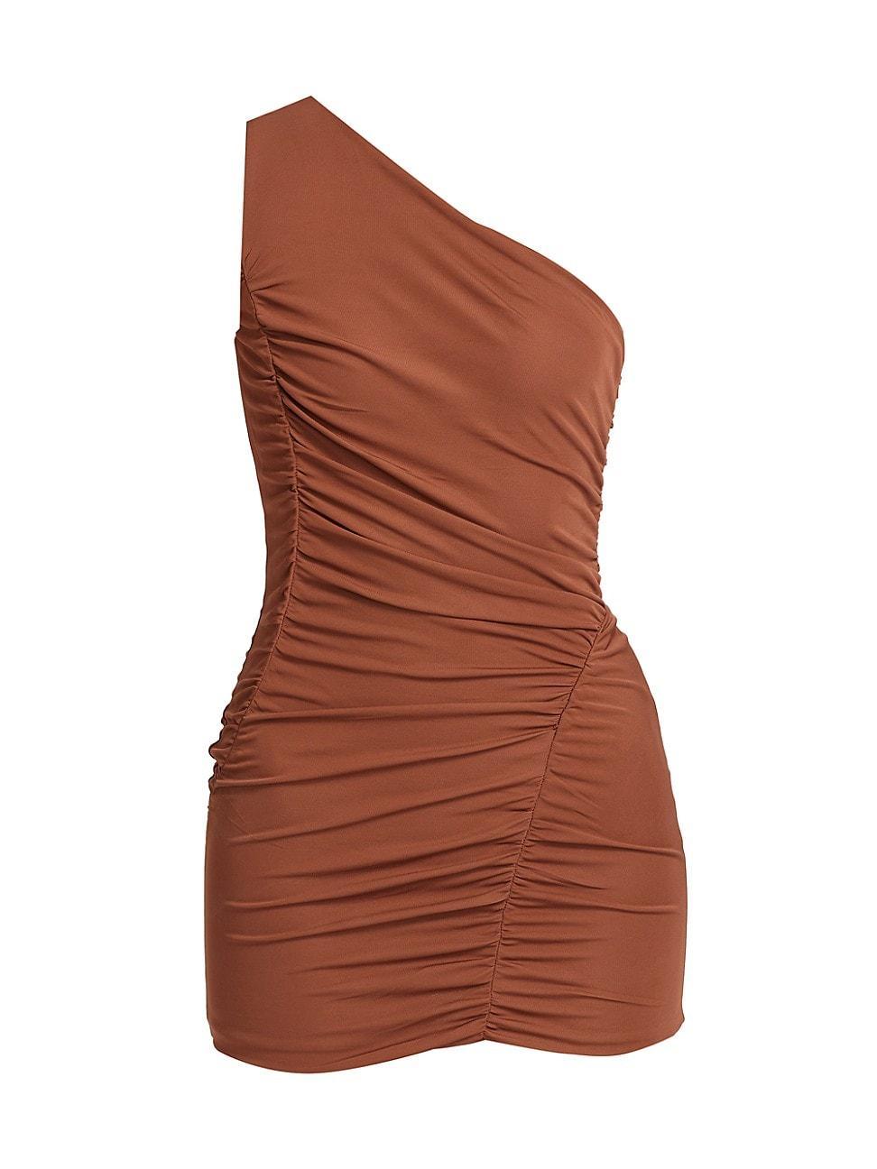 Womens Ruched Jersey One-Shoulder Minidress Product Image