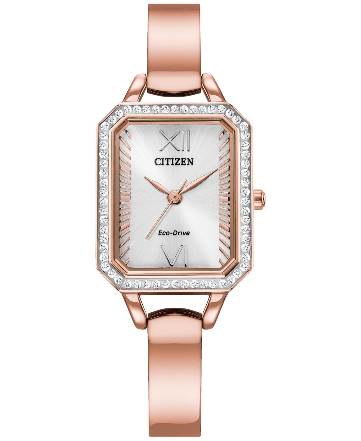 Citizen Eco-Drive Womens Crystal Stainless Steel Bangle Bracelet Watch 23mm Product Image