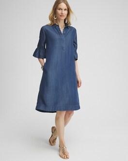 Women's Faux Denim Popover Dress Product Image