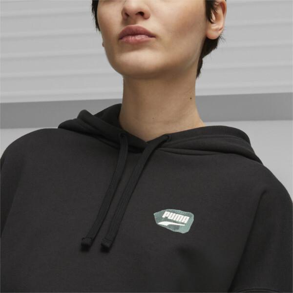 PUMA DOWNTOWN Women's Oversized Graphic Hoodie Product Image