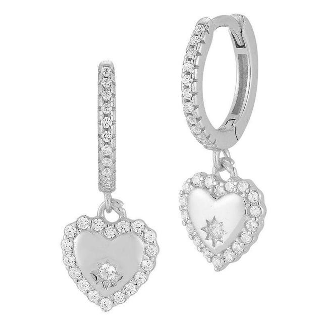 GLAZE JEWELRY Pave CZ Curved Bar Drop Earrings in Silver at Nordstrom Rack Product Image