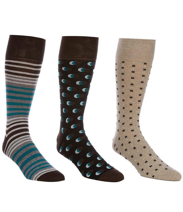 Roundtree & Yorke Assorted Dots Crew Socks 3-Pack Product Image