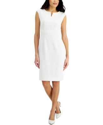 Notched-Neck Sheath Dress Product Image