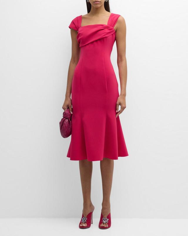 Womens Squareneck Trumpet Midi-Dress Product Image