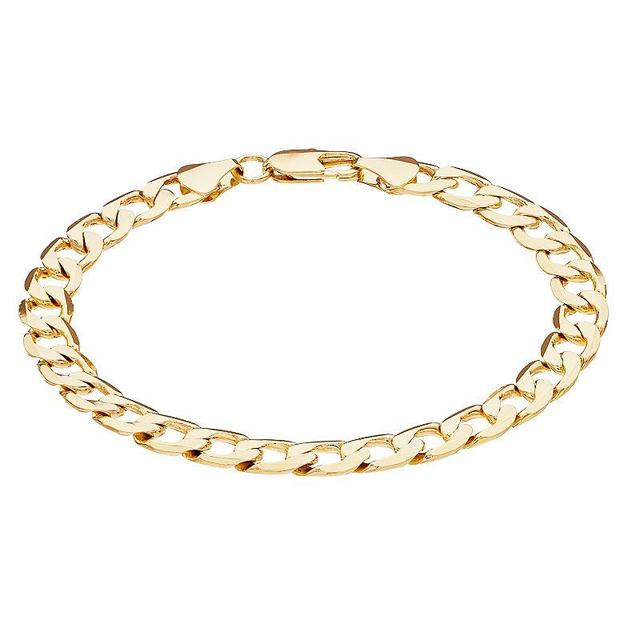 Mens 14k Gold Plated Cuban Chain Bracelet, Size: 8.5, Yellow Product Image