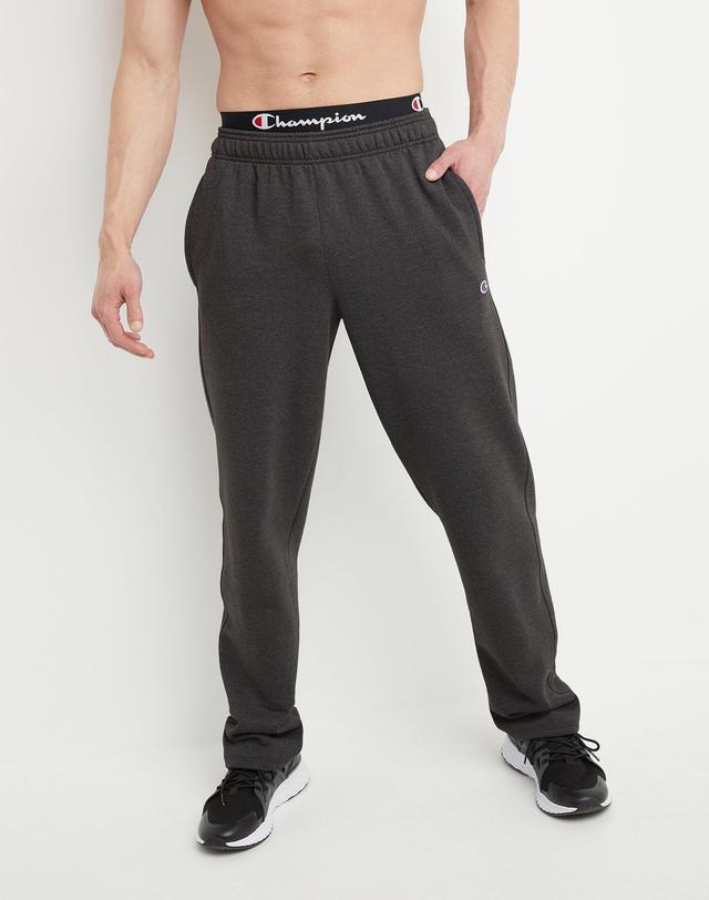 Mens Champion Powerblend Sweatpants, Cinched Hem, C Logo (Big & Tall) Black LT Product Image