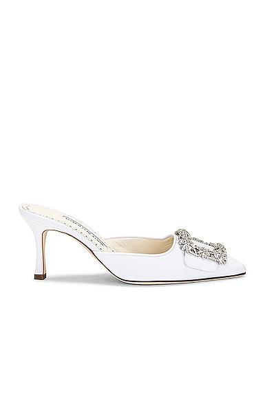 Manolo Blahnik Maysale Jewel 70 Mule Ivory. (also in ). Product Image