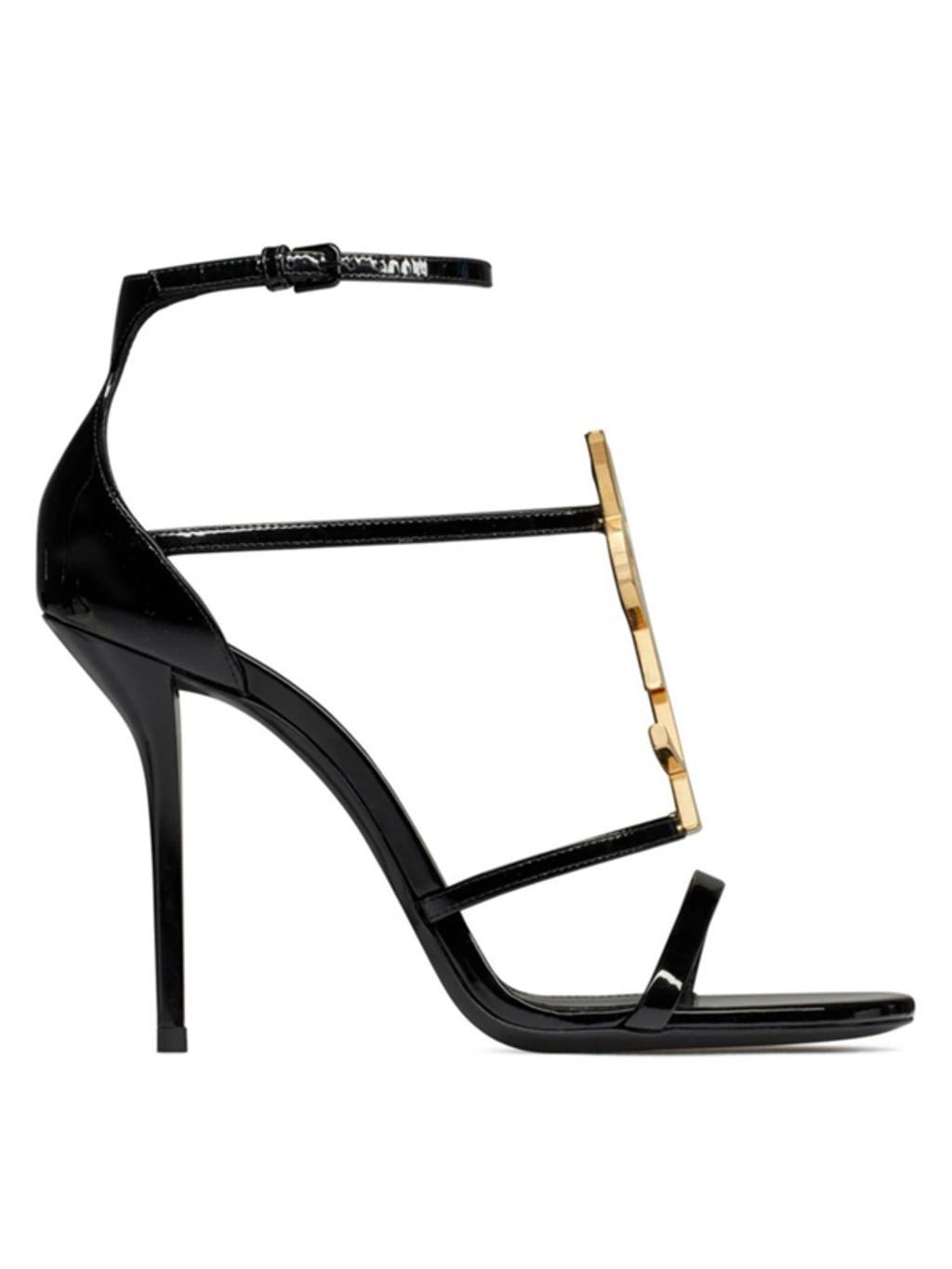 Strappy Logo Stiletto Sandals In Nero Product Image