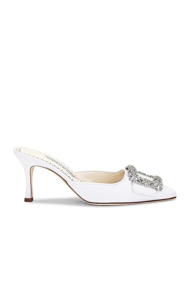 Manolo Blahnik Maysale Jewel 70 Mule Ivory. (also in ). Product Image