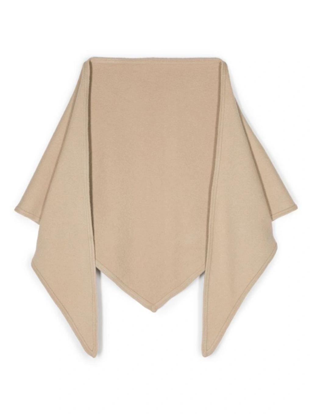 Women's Maxi Wool Triangle Scarf In Oat Product Image