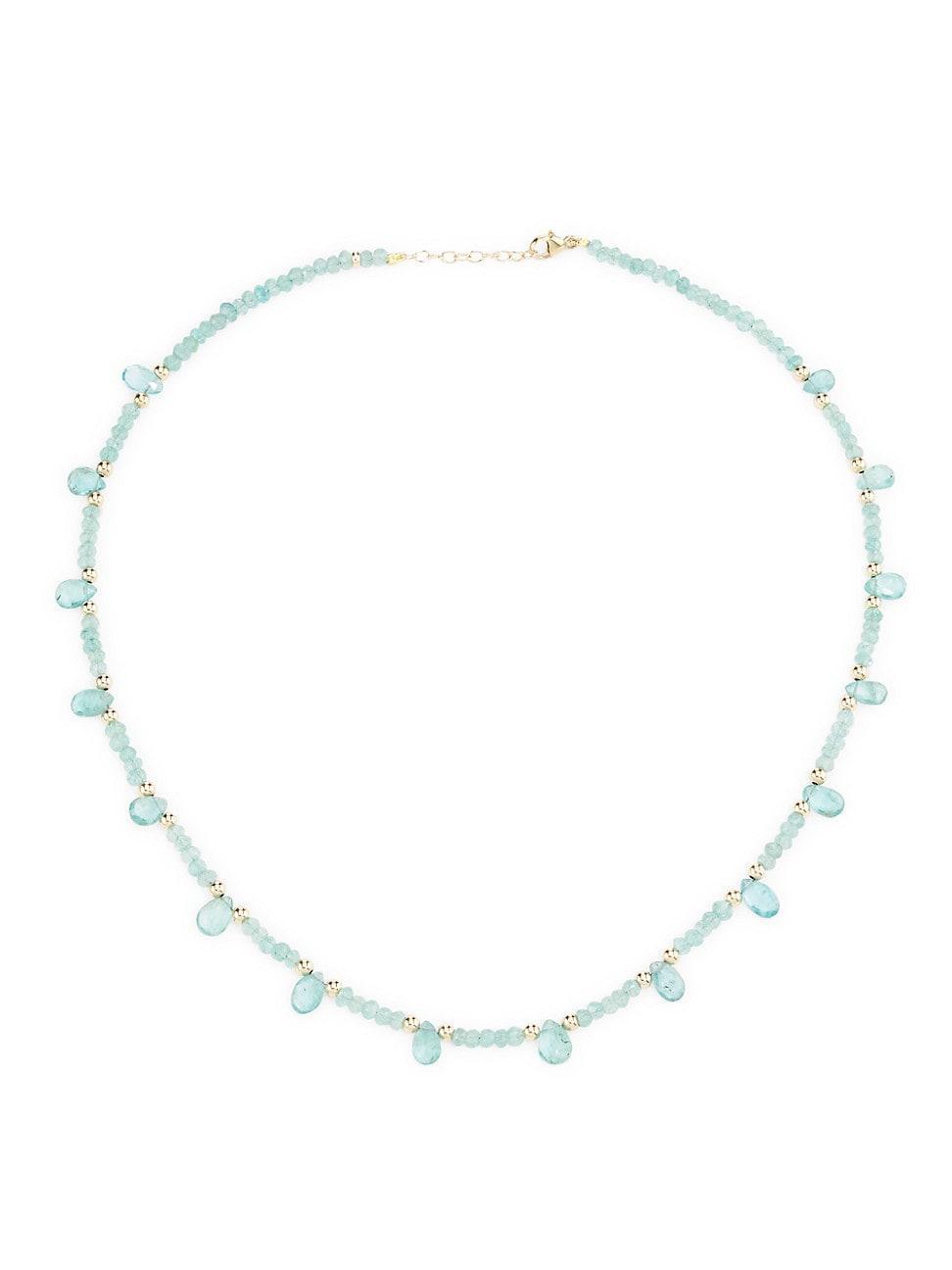 Womens Arizona 14K Yellow Gold & Apatite Beaded Necklace Product Image