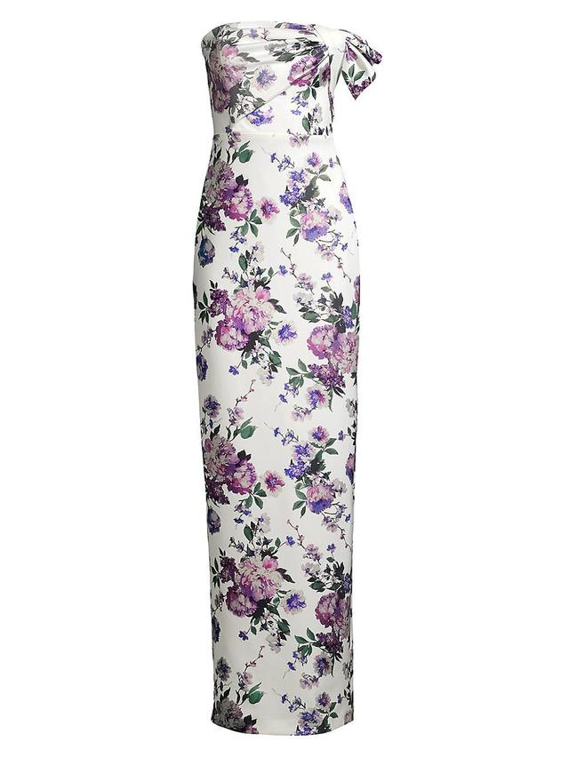 Divina Strapless Floral-Print Column Gown Product Image