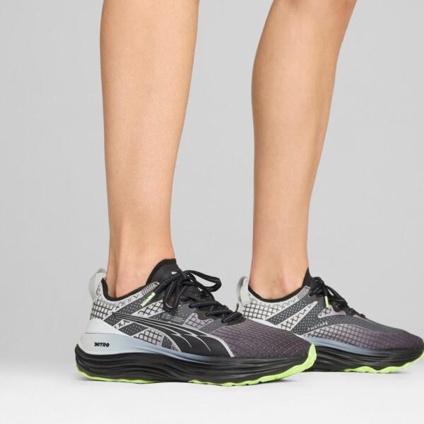 PUMA ForeverRun NITROâ¢ Water-Repellent Women's Running Shoes in Black/Glacial Grey/Fizzy Apple Product Image