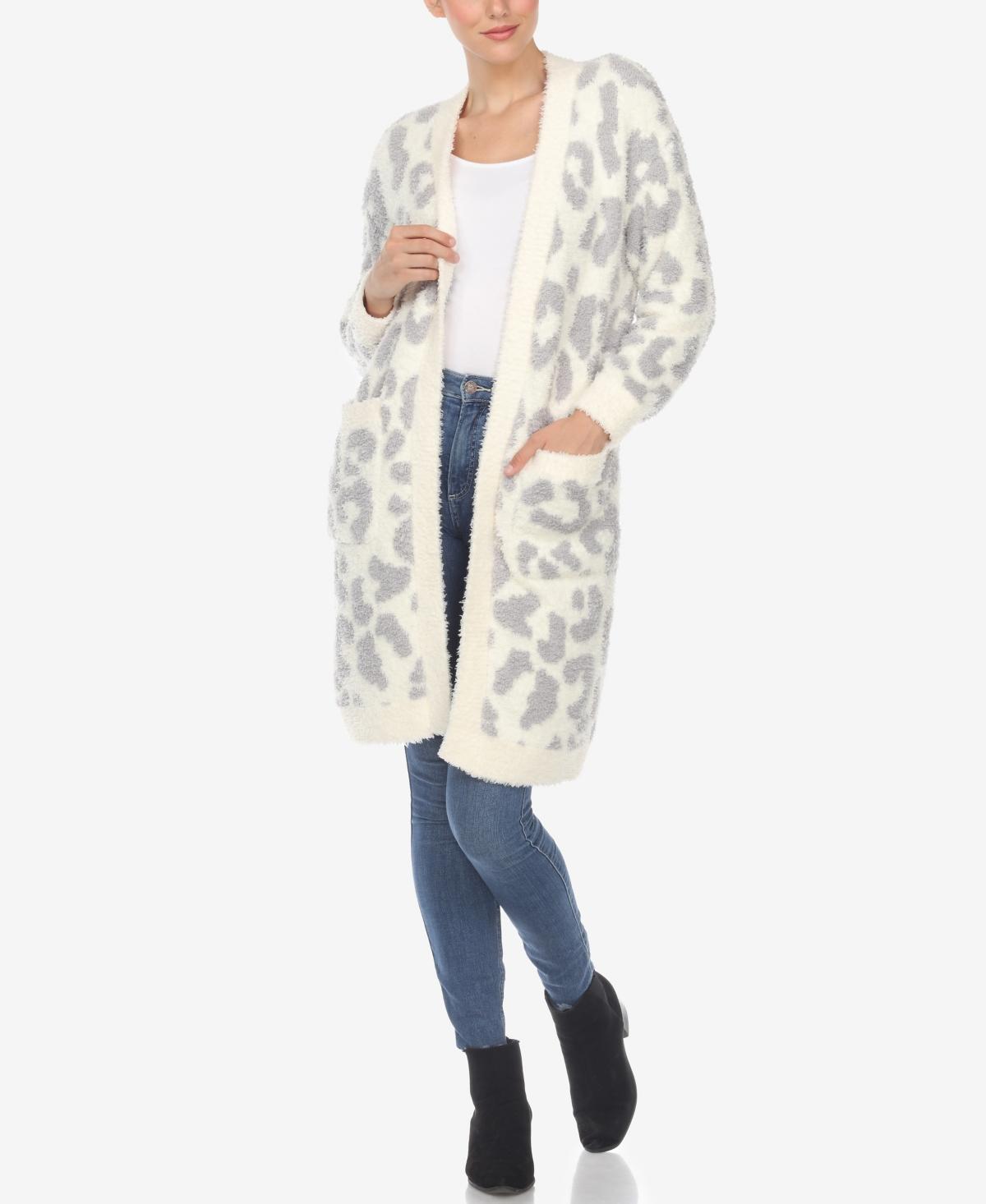 Womens White Mark Leopard Print Cardigan Product Image