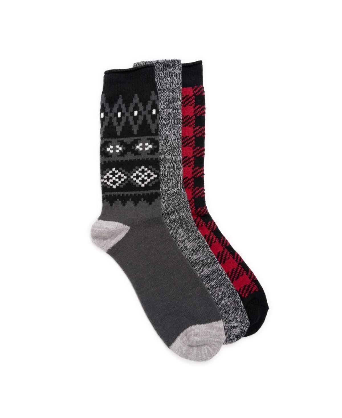 Muk Luks Mens 3 Pair Pack Microfiber Boot Socks Product Image