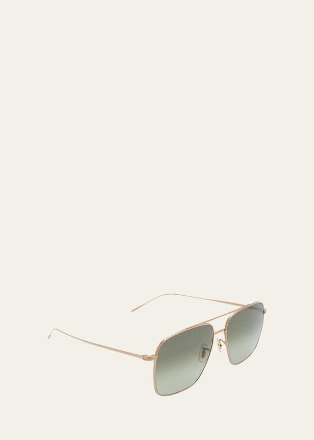 Mens Dresner Titanium & Crystal Aviator Sunglasses Product Image